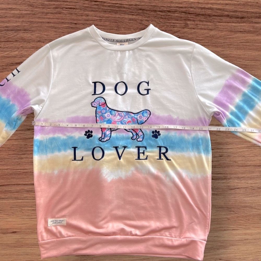 Simply Southern Dog Lover Embroidered Sweatshirt Size M - Picture 11 of 13